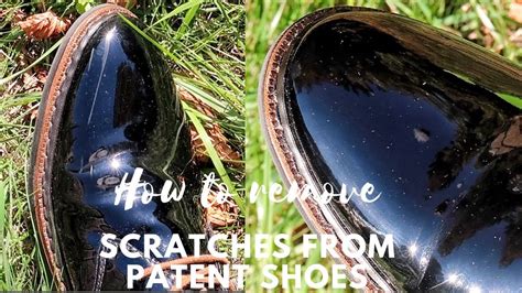 how to remove scratches from fake patent leather shoes|faux leather shoe scrape.